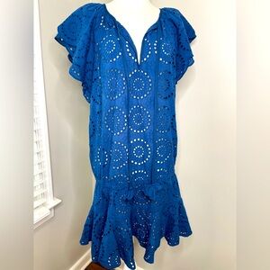 Cartolina Blue Eyelet Coverup